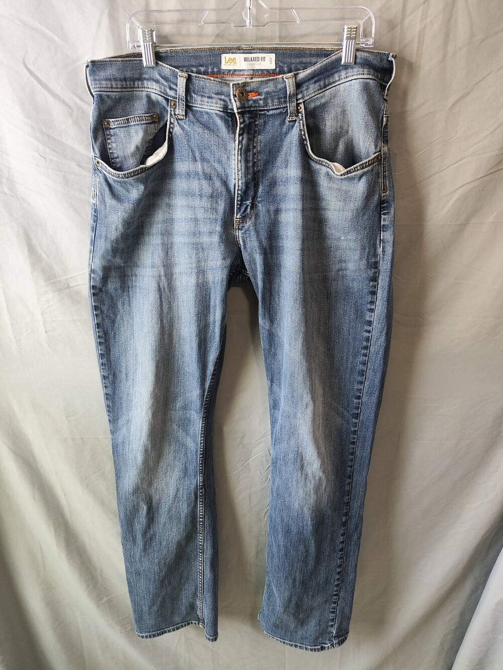 Lee Jeans Mens 34x36 Blue Relaxed Fit Bootcut Modern Series Stretch Denim Pants